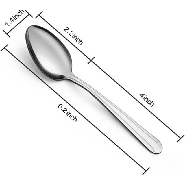 Bestdin 36 Pieces Spoons Silverware, 6.2" Pattern Design Stainless Steel Teaspoons Set, Coffee Spoons, Small Spoons, Mirror Polished, Dishwasher Safe, Silver Spoons For Home, Restaurant
