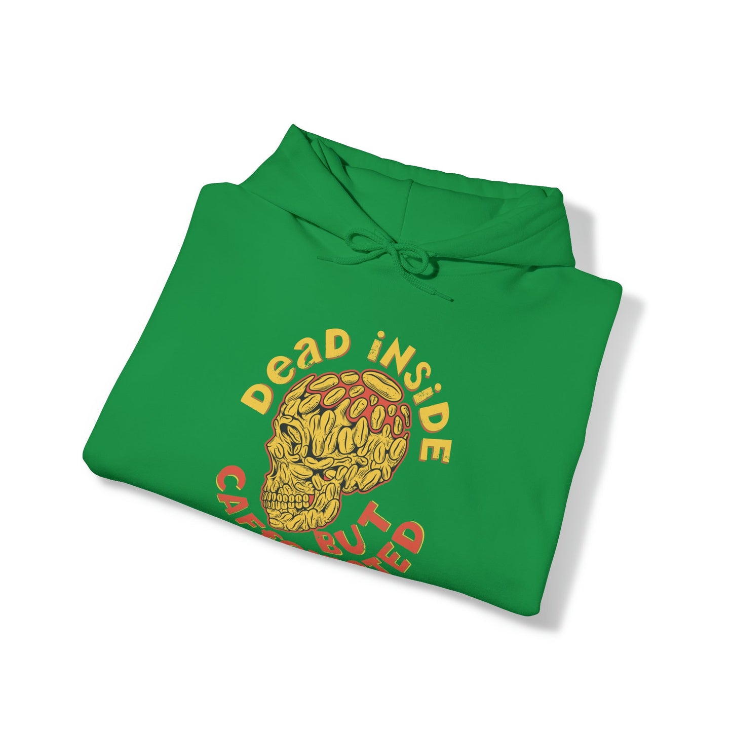 "DirkyThreadz 'Dead Inside But Caffeinated' Hoodie - Bold Coffee Lover's Statement