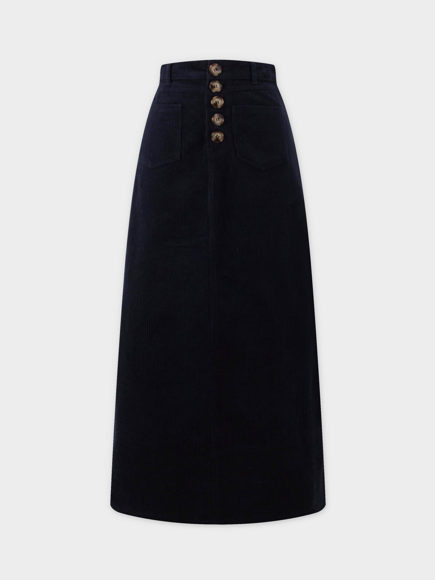 Straight Pocket Skirt-Navy-1