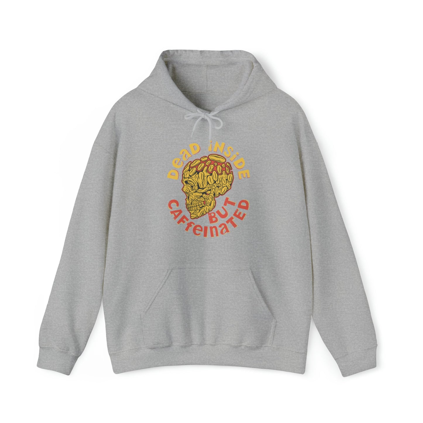 "DirkyThreadz 'Dead Inside But Caffeinated' Hoodie - Bold Coffee Lover's Statement