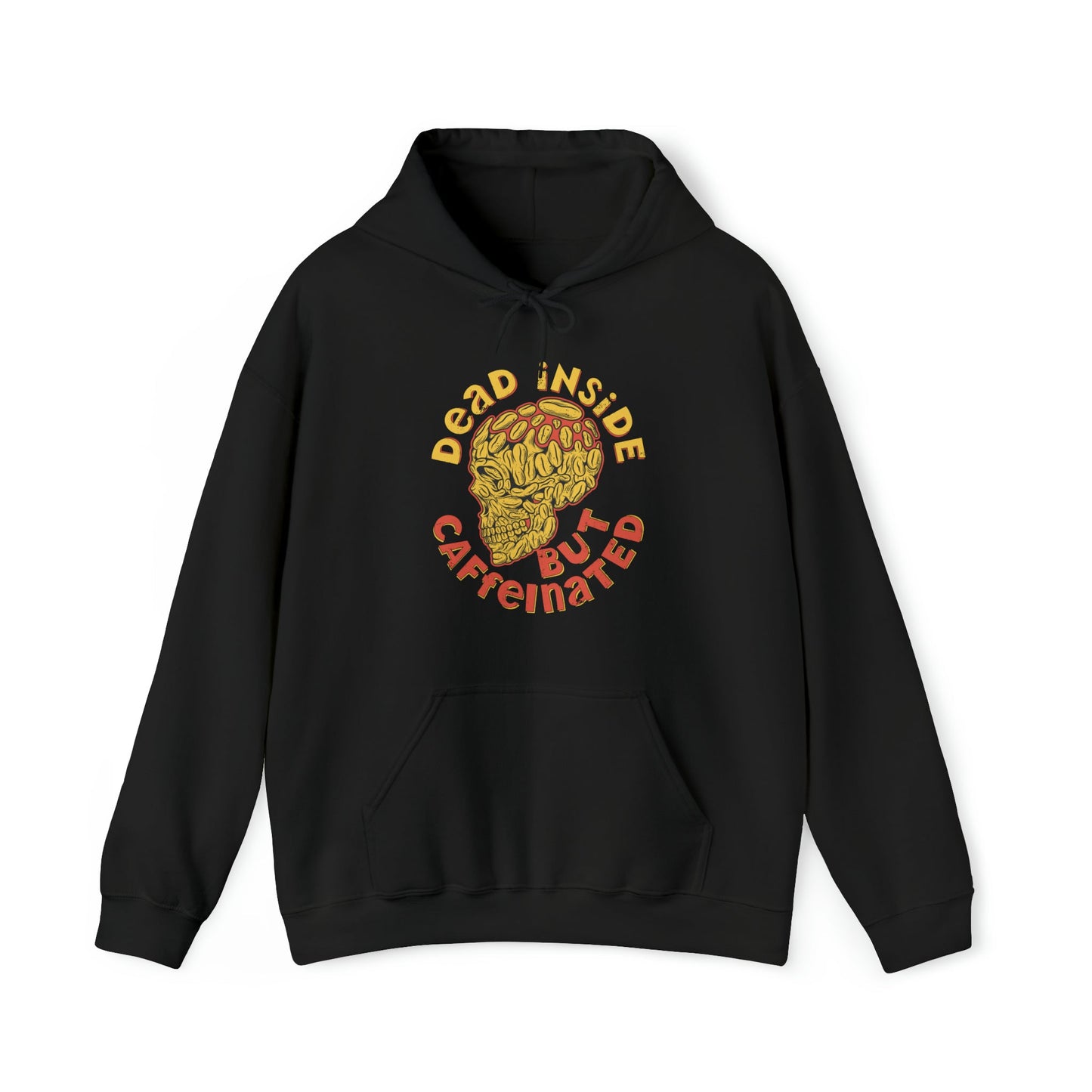 "DirkyThreadz 'Dead Inside But Caffeinated' Hoodie - Bold Coffee Lover's Statement