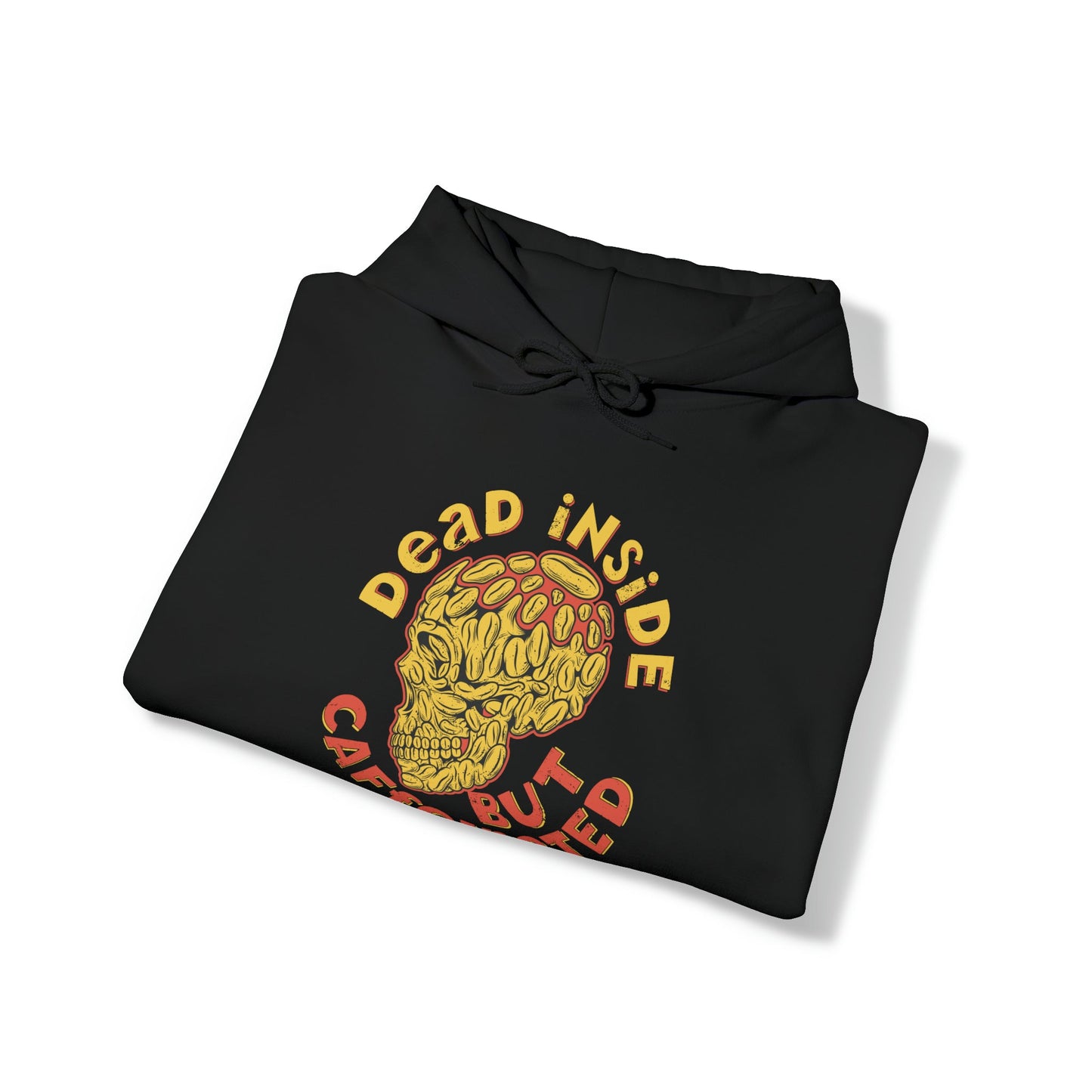 "DirkyThreadz 'Dead Inside But Caffeinated' Hoodie - Bold Coffee Lover's Statement