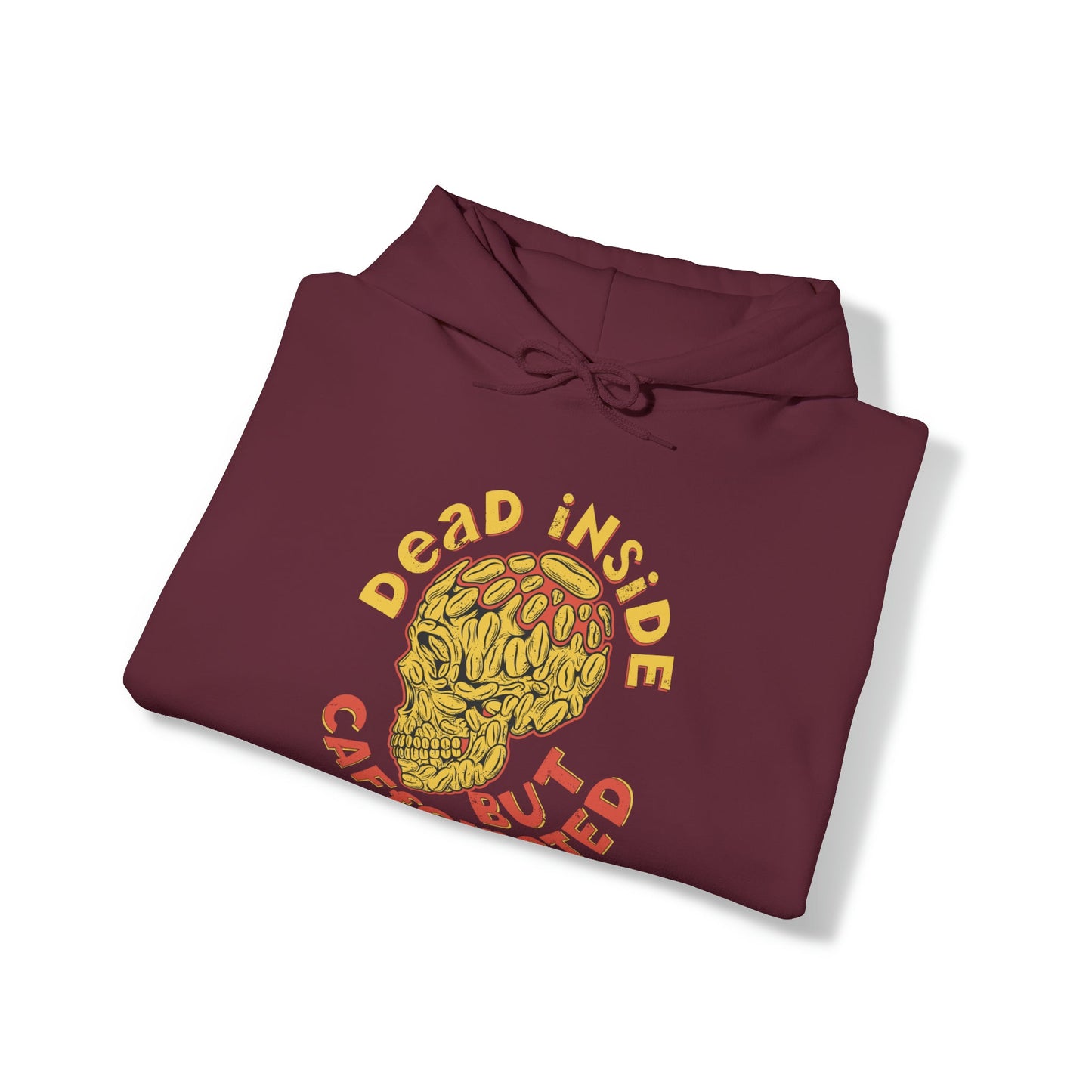 "DirkyThreadz 'Dead Inside But Caffeinated' Hoodie - Bold Coffee Lover's Statement