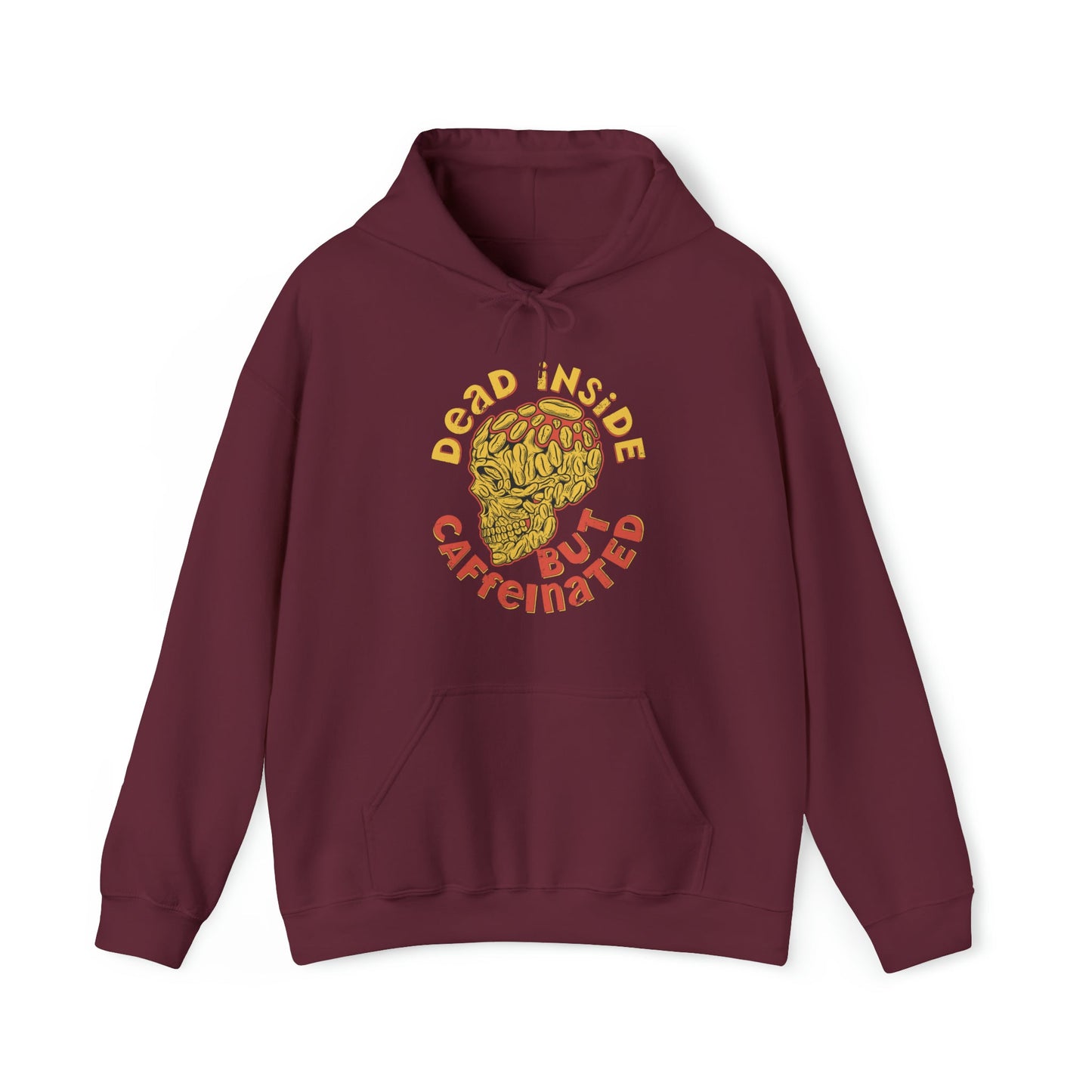 "DirkyThreadz 'Dead Inside But Caffeinated' Hoodie - Bold Coffee Lover's Statement