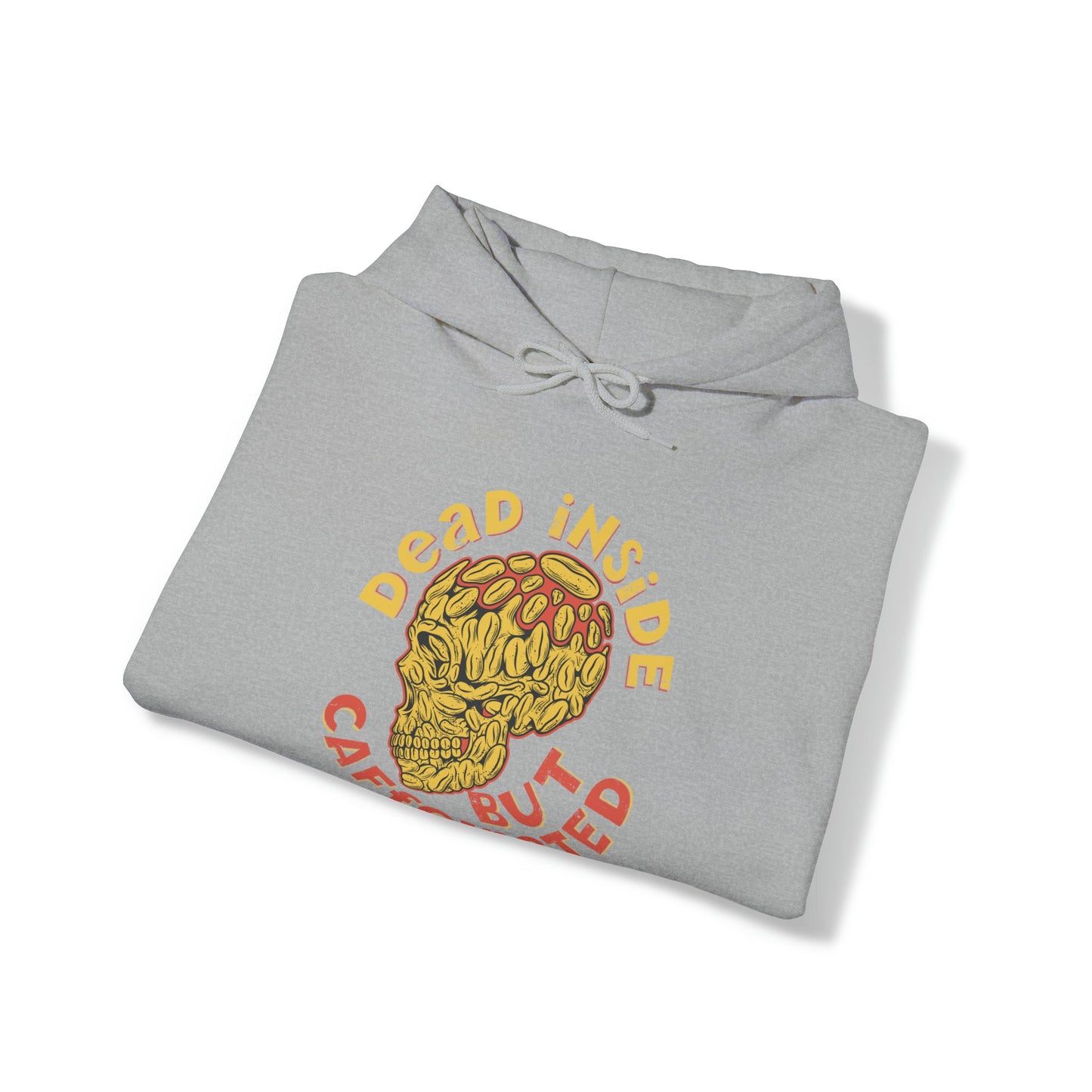 "DirkyThreadz 'Dead Inside But Caffeinated' Hoodie - Bold Coffee Lover's Statement