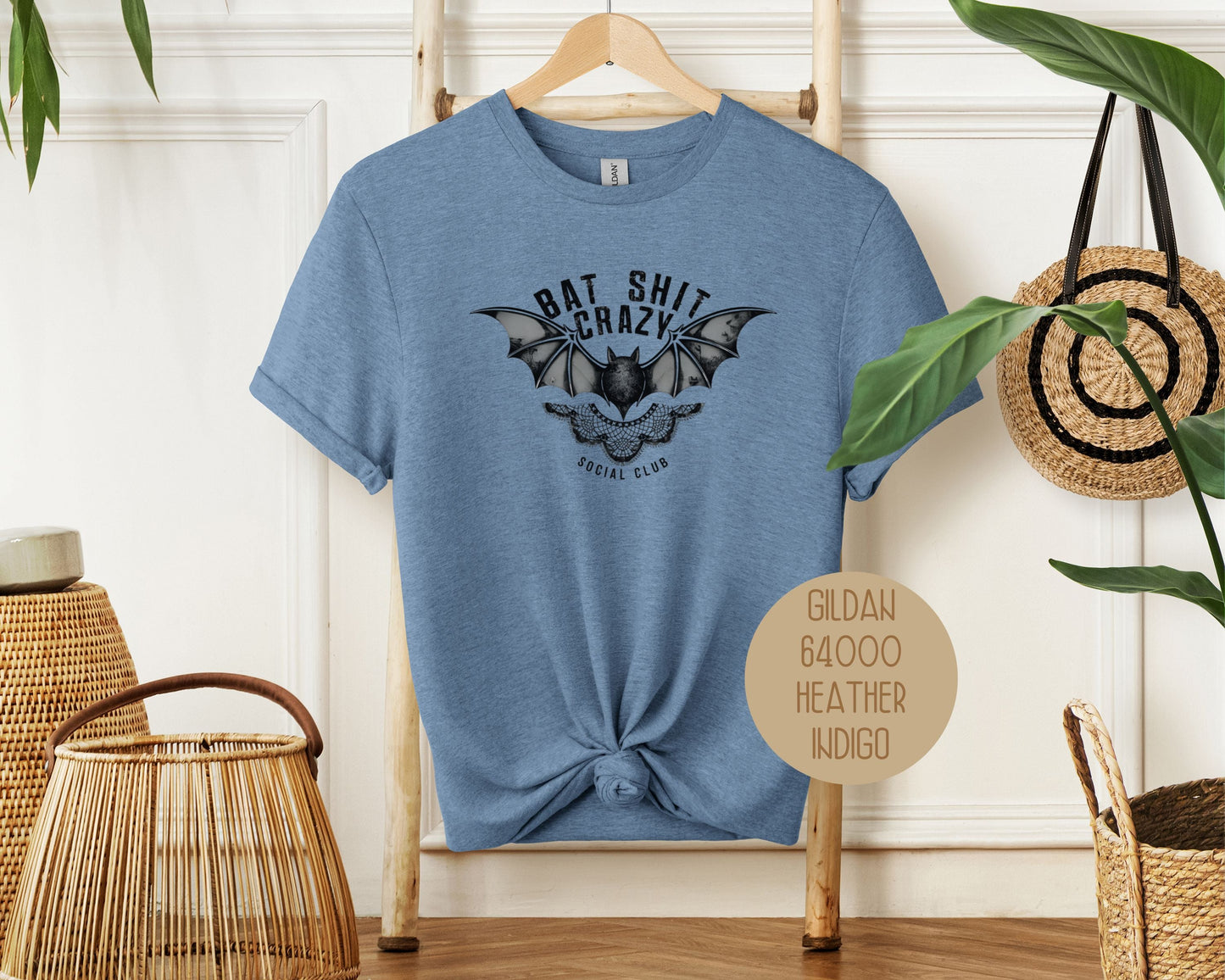 Bat Shit Crazy Social Club Retro Halloween Shirt-1
