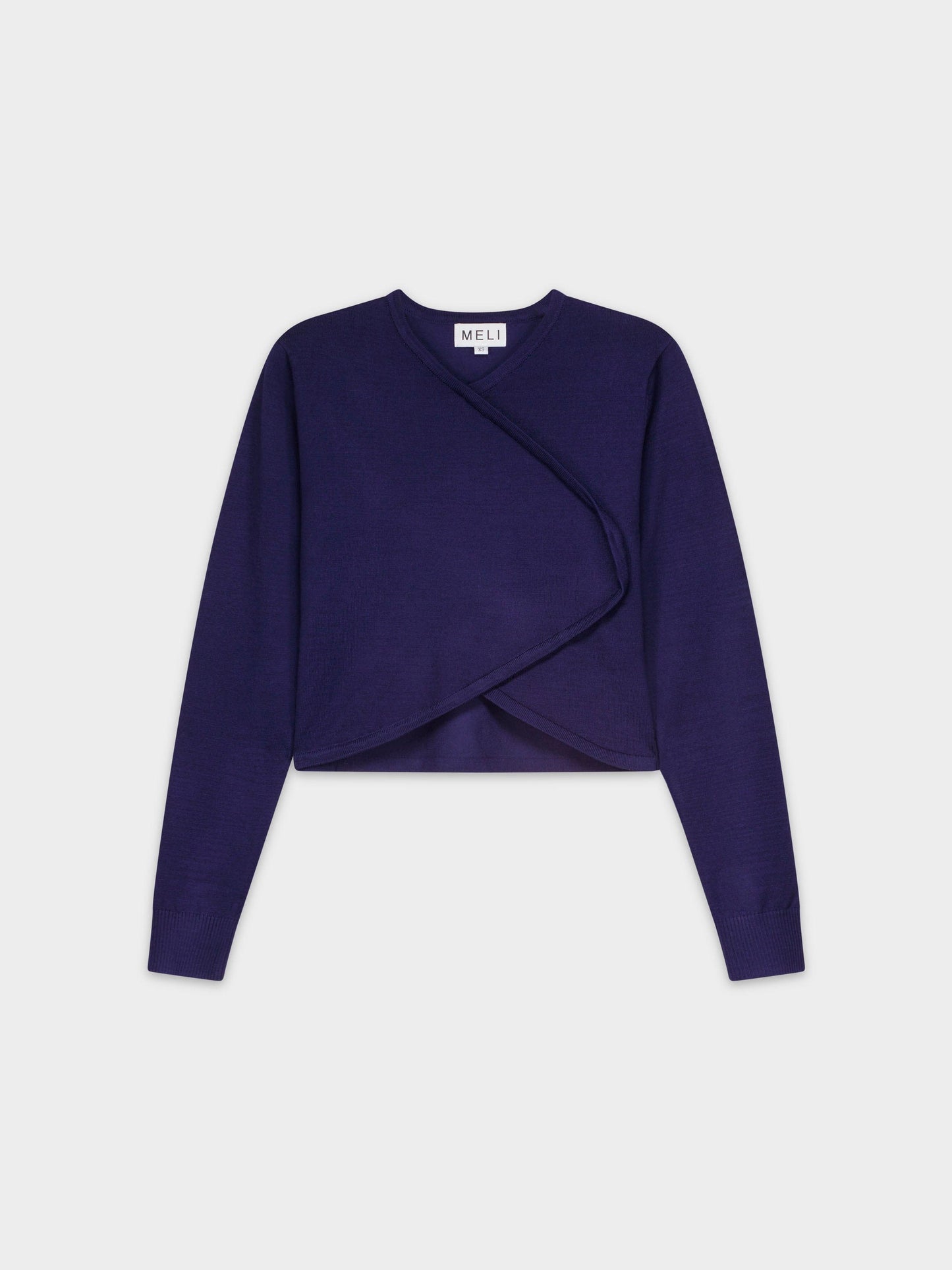 CROP CROSSOVER SWEATER-NAVY-0