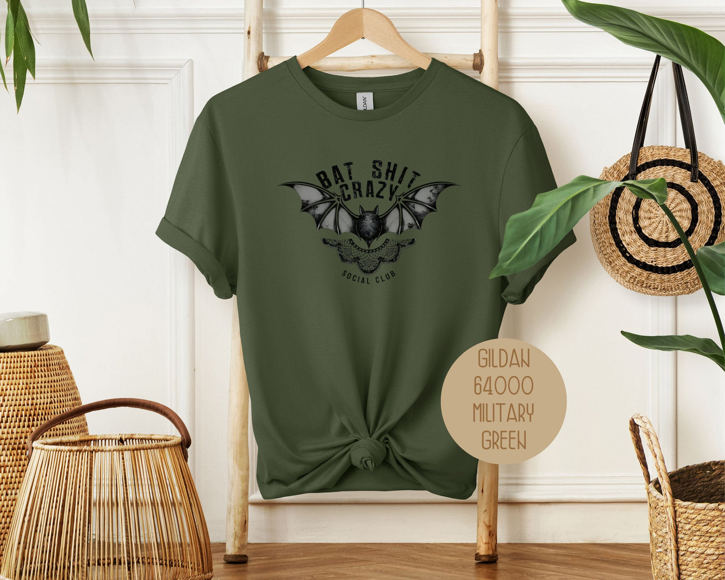 Bat Shit Crazy Social Club Retro Halloween Shirt-6