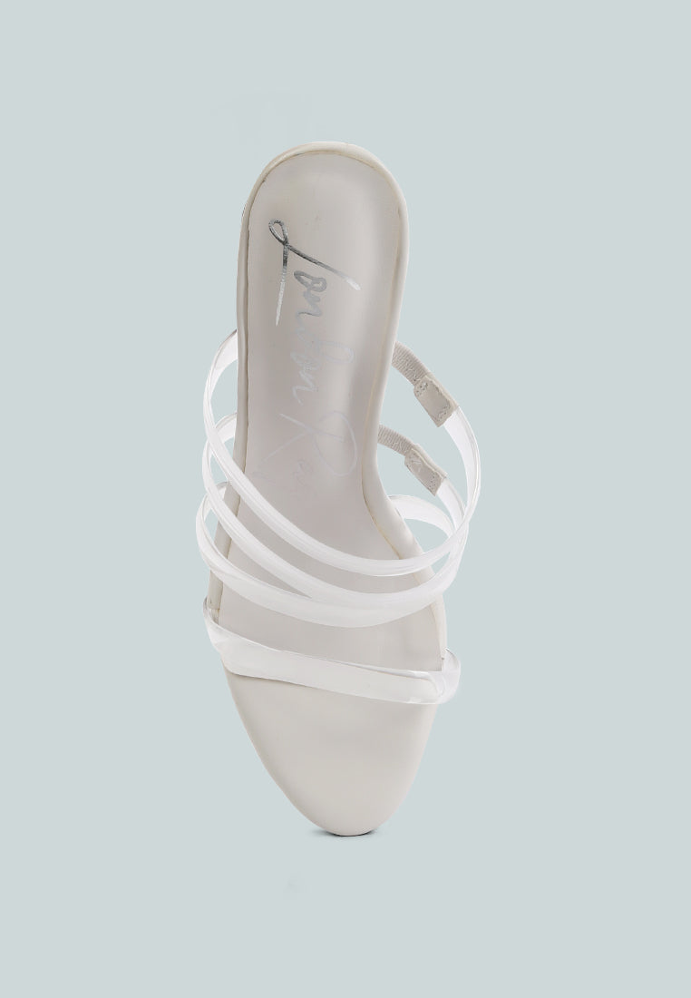 Shots Up Ultra High Heel Clear Straps Sandals-3