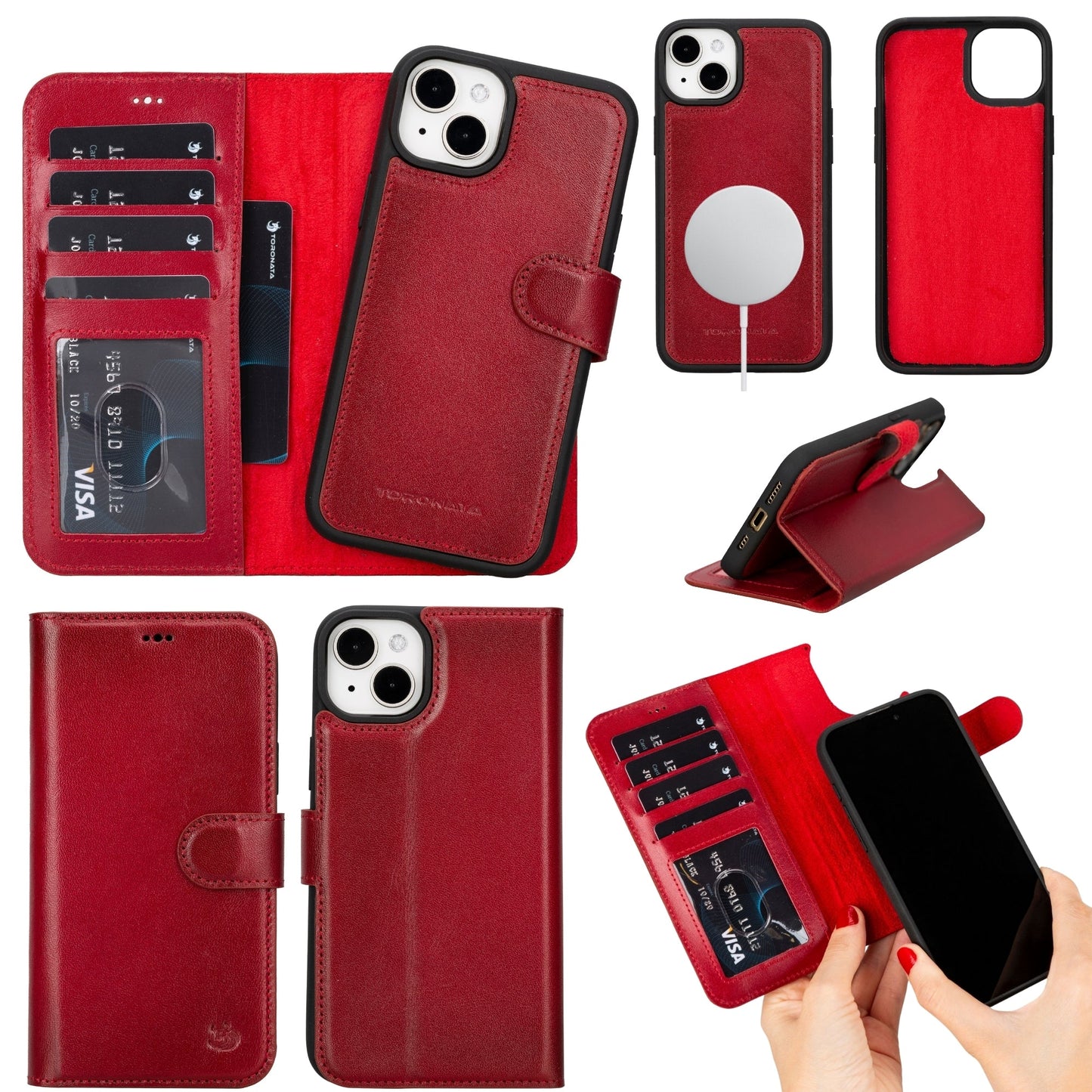 Casper Leather iPhone 15 Wallet Case | Detachable MagSafe Compatible RFID Protection-0