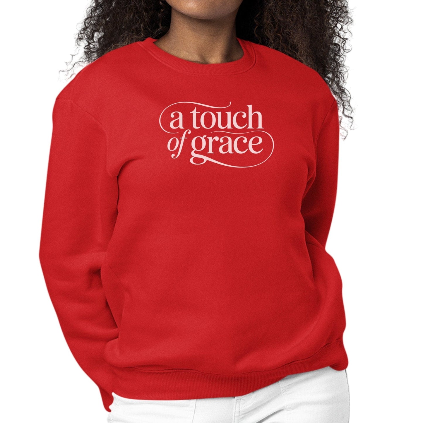 Womens Graphic Sweatshirt - a Touch of Grace Inspirational Motivational Shirt-5