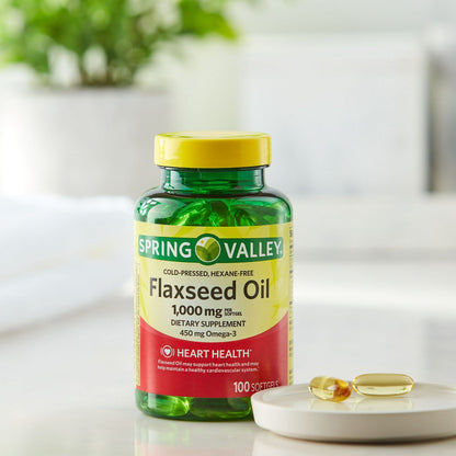 Spring Valley Flaxseed Oil Softgels Dietary Supplement; 1; 000 mg; 100 Count