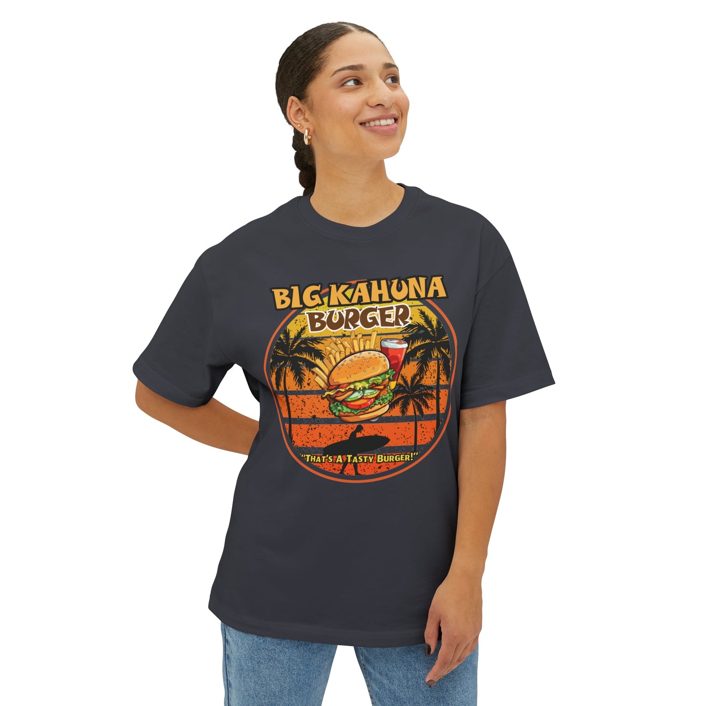 "DirkyThreadz Big Kahuna Burger T-Shirt - Retro Diner Style with Iconic Graphic Design"