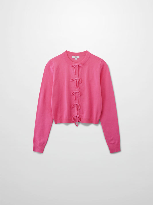 5 Bow Crop Cardigan-Pink-0