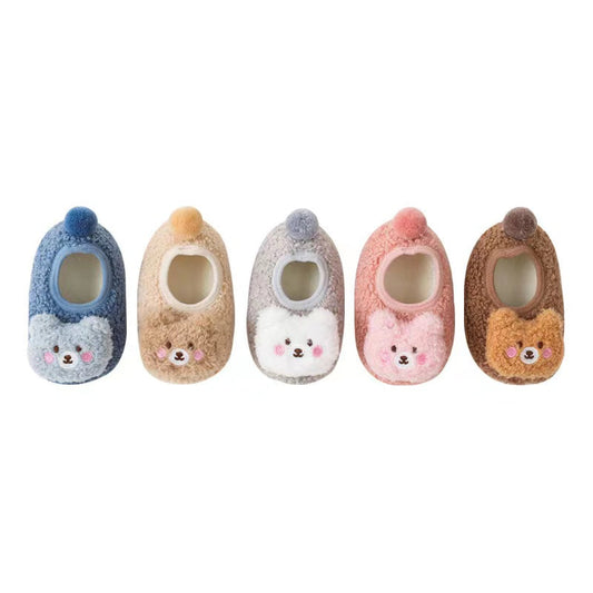 Baby 3D Cartoon Bear Patched Pattern Non-Slip Warm Shoes-1