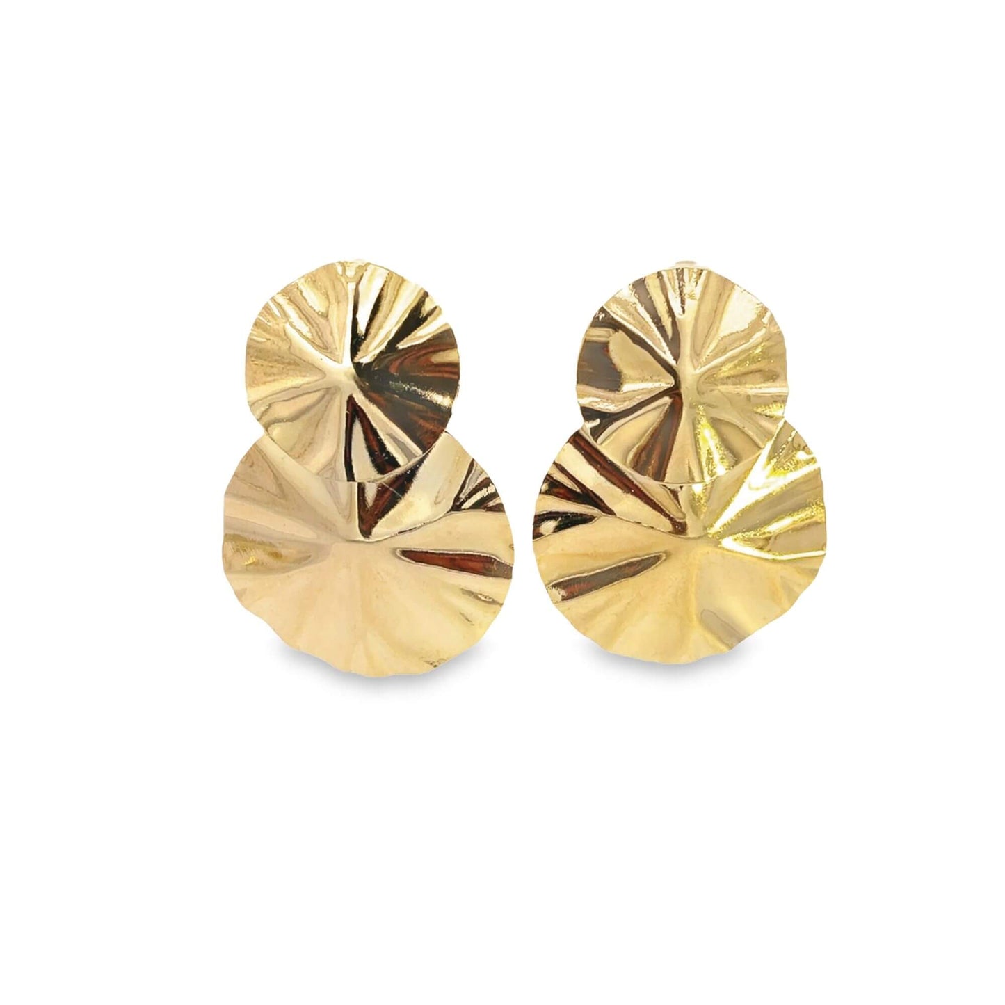 Abstract Ruffled Round Stud Earrings (L467)-1