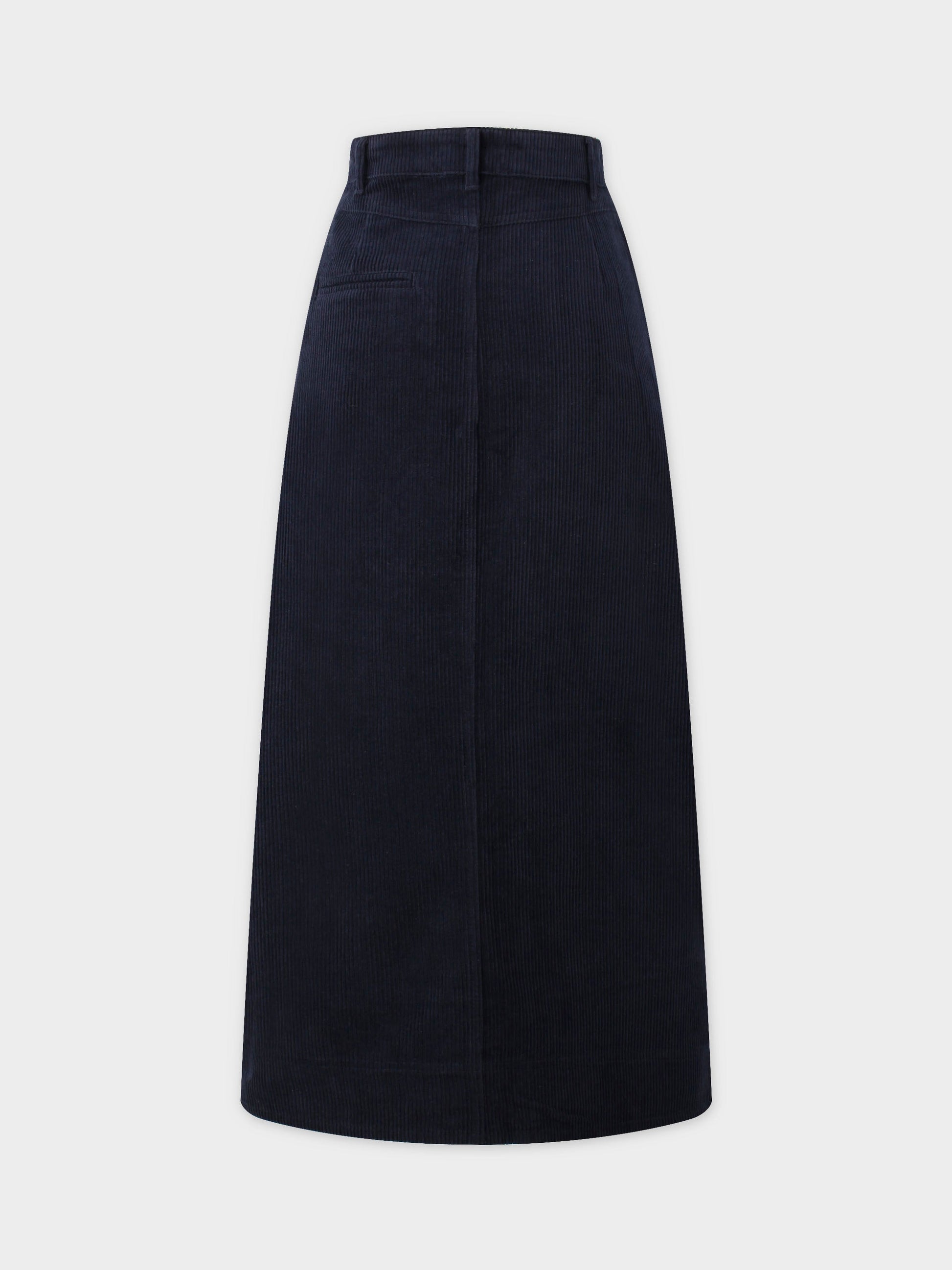 Straight Pocket Skirt-Navy-2