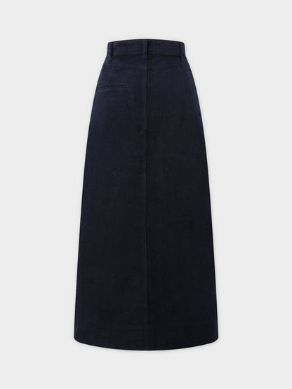 Straight Pocket Skirt-Navy-2
