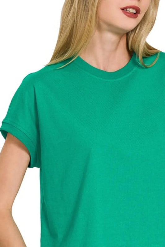 Zenana Premium Cotton Relaxed Crop Tee-1