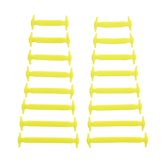 Yellow Stretchy Tieless Silicone Elastic Shoelaces | 16 Straps