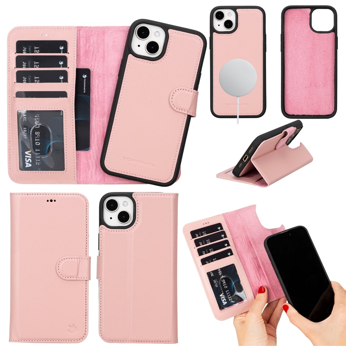 Casper Leather iPhone 15 Wallet Case | Detachable MagSafe Compatible RFID Protection-10