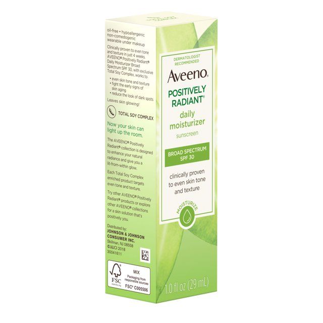 Aveeno Positively Radiant Daily Moisturizer with Soy, 1 fl oz