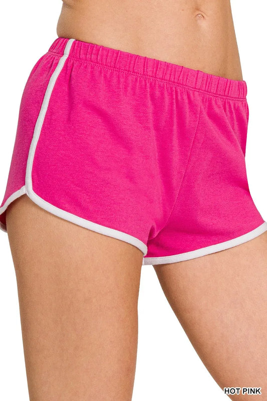 Zenana Elastic Waistband Dolphin Shorts-0