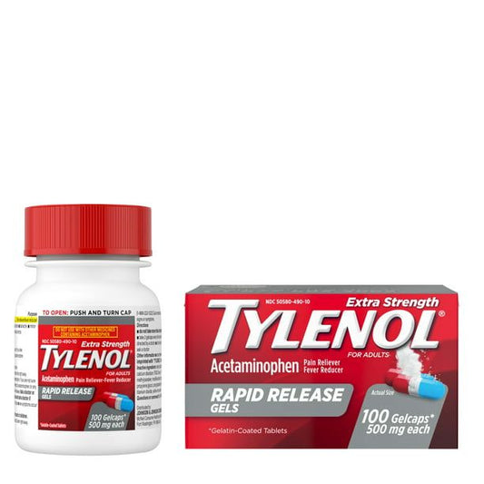 Tylenol Extra Strength Acetaminophen Rapid Release Gels; 100 ct