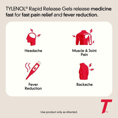 Tylenol Extra Strength Acetaminophen Rapid Release Gels; 100 ct