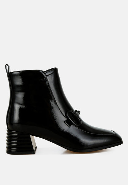 Algol Textured Block Heel Ankle Boots-5