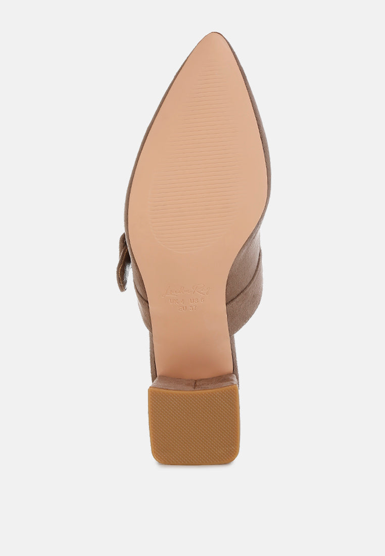 Amapola Buckle Strap Detail Microfiber Mules-4