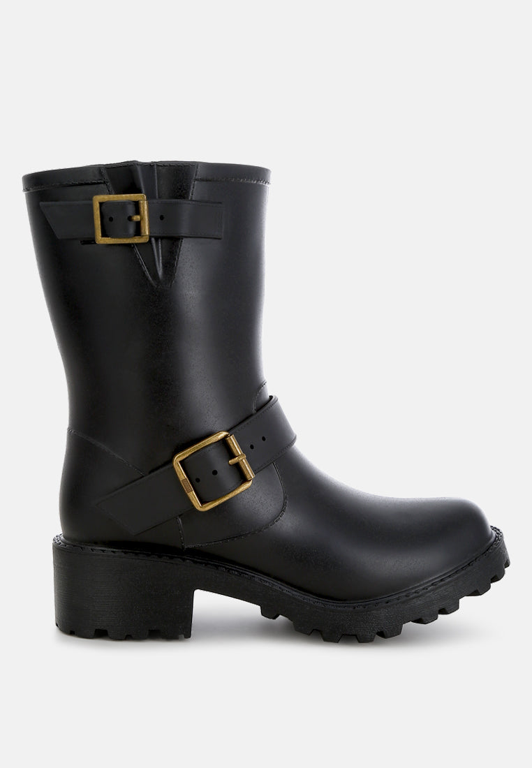 Anong Harness Detail Calf Boots-6