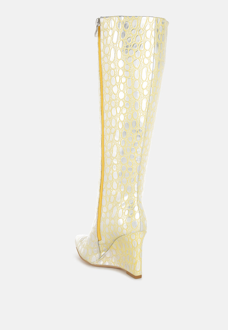 Bar Zone Tear Shaped Faux Leather Boots-2