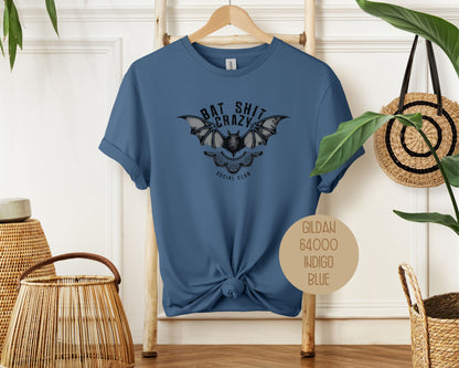 Bat Shit Crazy Social Club Retro Halloween Shirt-5