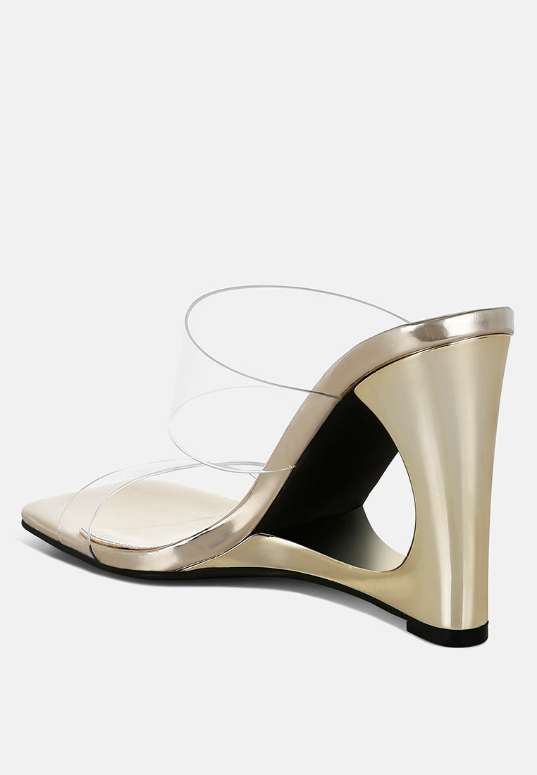 Zelene Fantasy Wedge Heel Clear Sandals-2