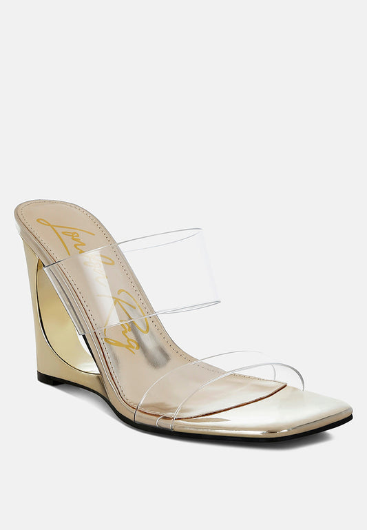 Zelene Fantasy Wedge Heel Clear Sandals-1