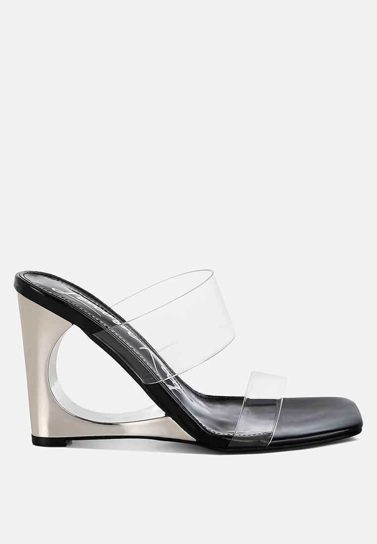 Zelene Fantasy Wedge Heel Clear Sandals-5
