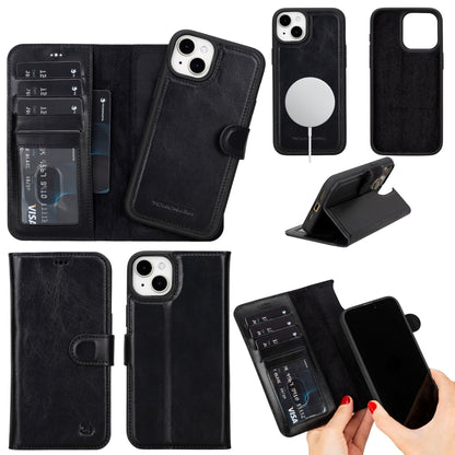 Casper Leather iPhone 15 Wallet Case | Detachable MagSafe Compatible RFID Protection-7