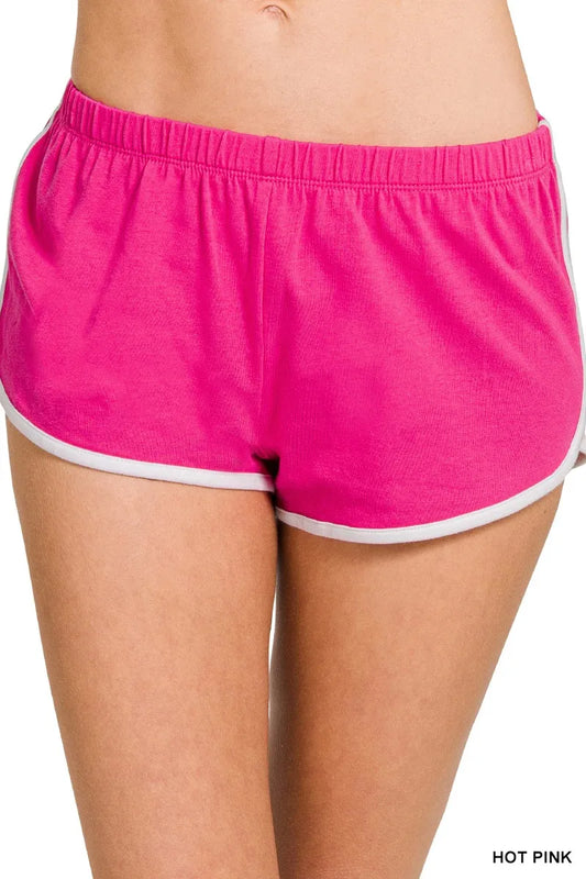 Zenana Elastic Waistband Dolphin Shorts-1