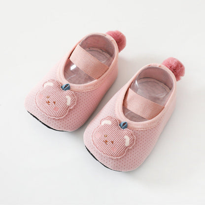 Baby Girl Cartoon Pattern Non-Slip Toddler Shoes With Tail Design Floor Socks-4