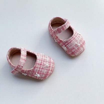Spring Baby Girl Pearl Bunny Toddler Soft-Sole Anti-Slip Walking Shoes-5