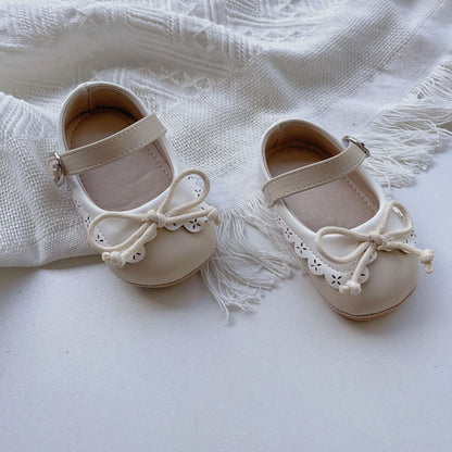Summer Baby Girl Shoelace Bow Toddler Soft-Sole Anti-Slip Walking Shoes-6