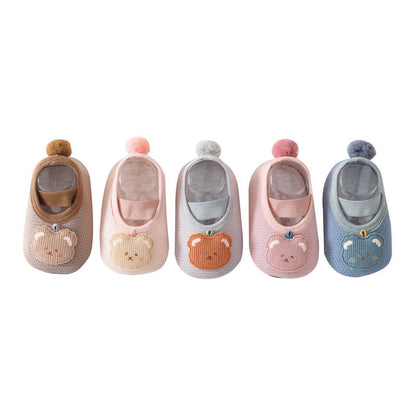 Baby Girl Cartoon Pattern Non-Slip Toddler Shoes With Tail Design Floor Socks-0