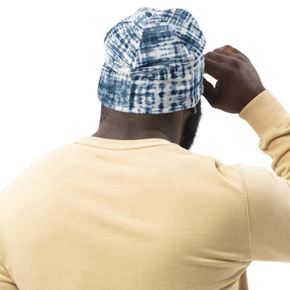 Beanie Hat - Blue and White Slouchy Beanie Men/women-1
