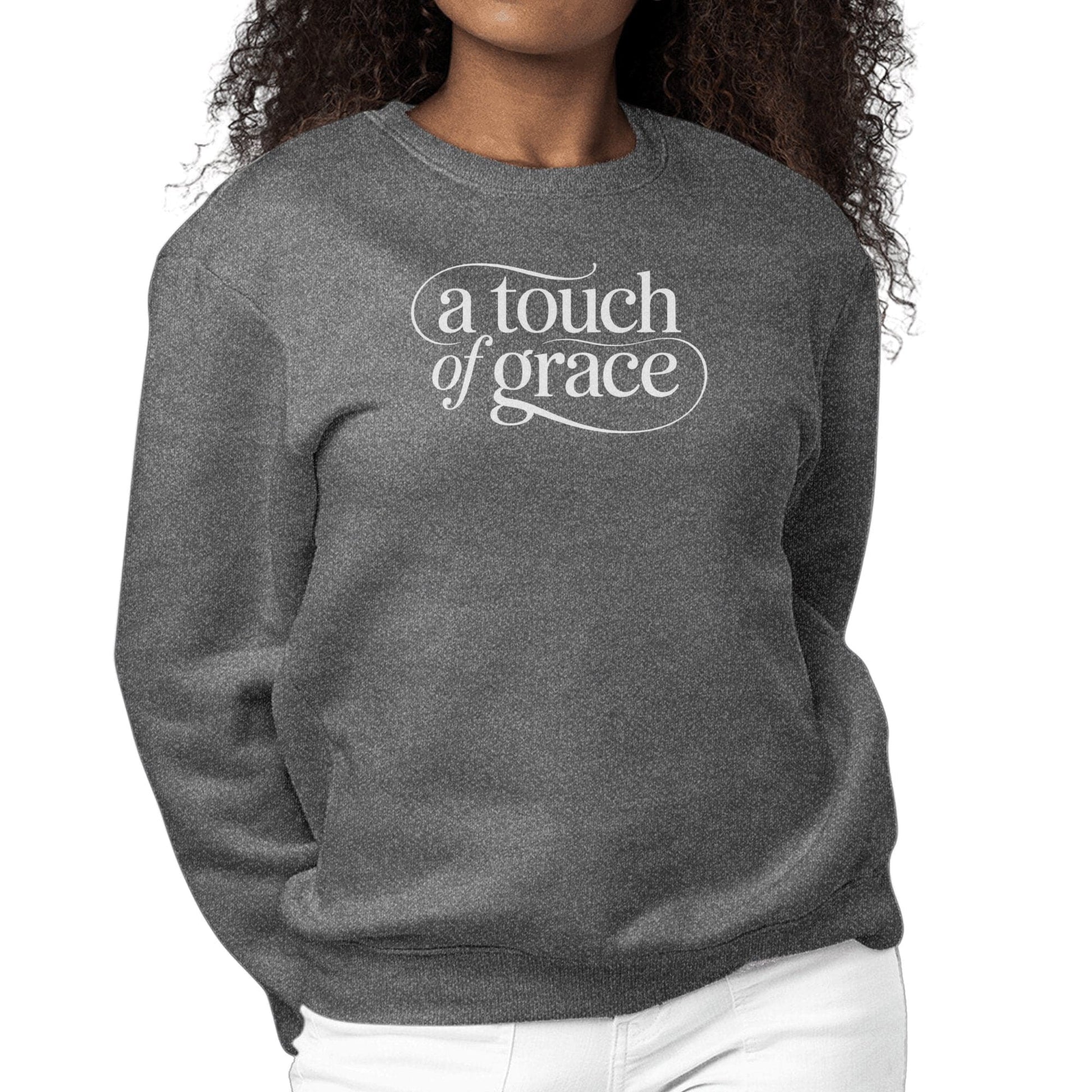 Womens Graphic Sweatshirt - a Touch of Grace Inspirational Motivational Shirt-8