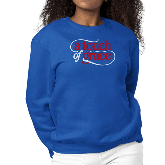 Womens Graphic Sweatshirt - a Touch of Grace Inspirational Motivational Shirt-0