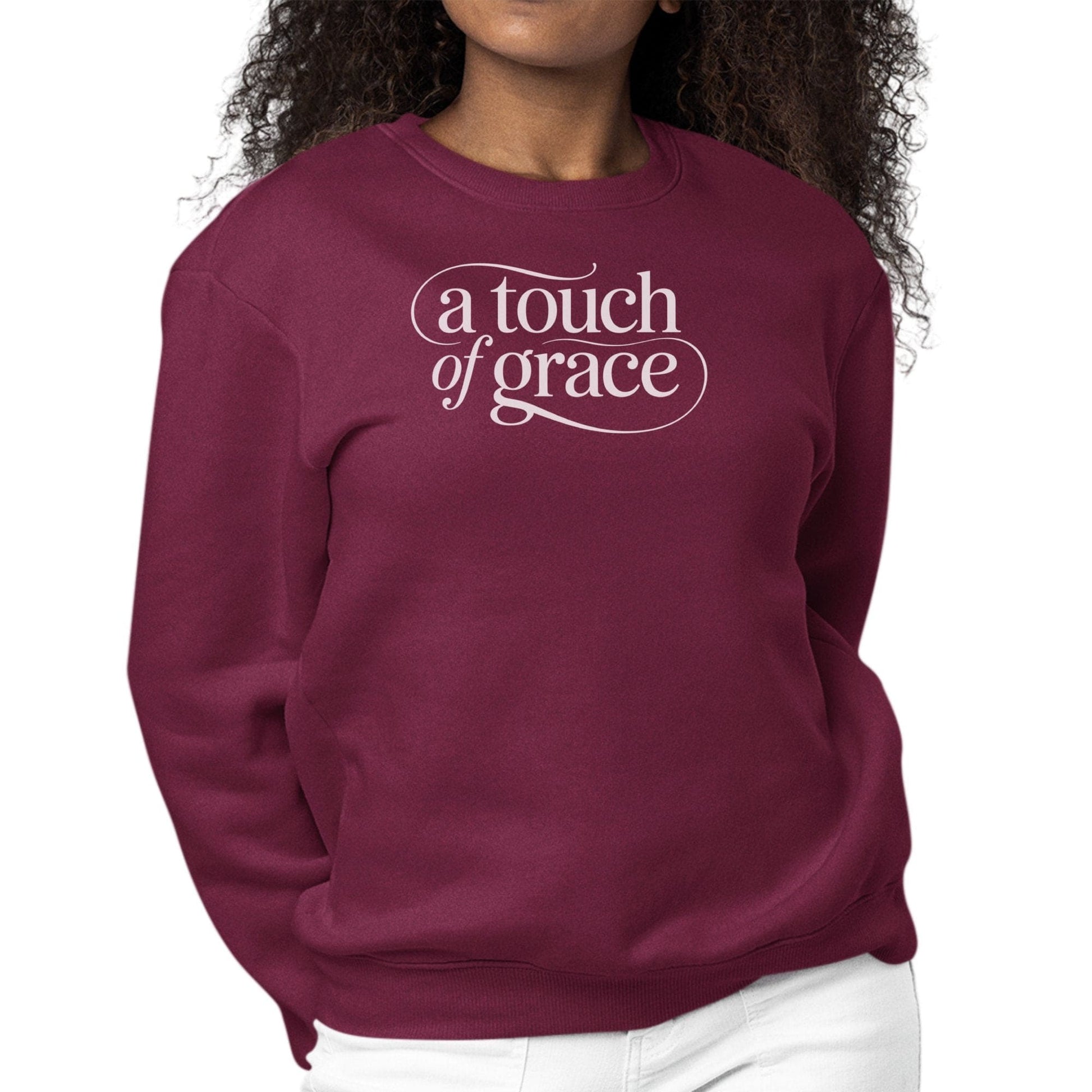 Womens Graphic Sweatshirt - a Touch of Grace Inspirational Motivational Shirt-7